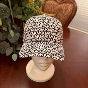 Michael Kors Kids White and Navy MK Logo Cap